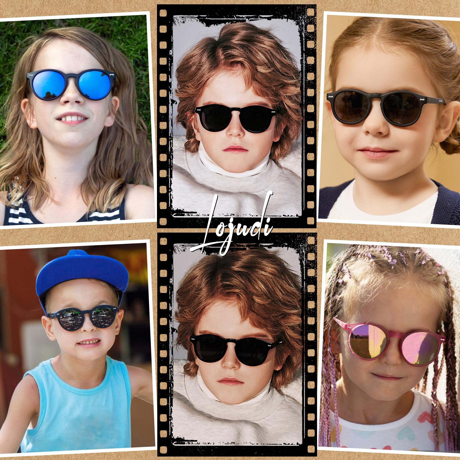 Occhiali da sole per bambini, ragazze, ragazzi, polarizzati, rotondi, a specchio, protezione UV400, occhiali da sole per bambini dai 3 ai 12 anni