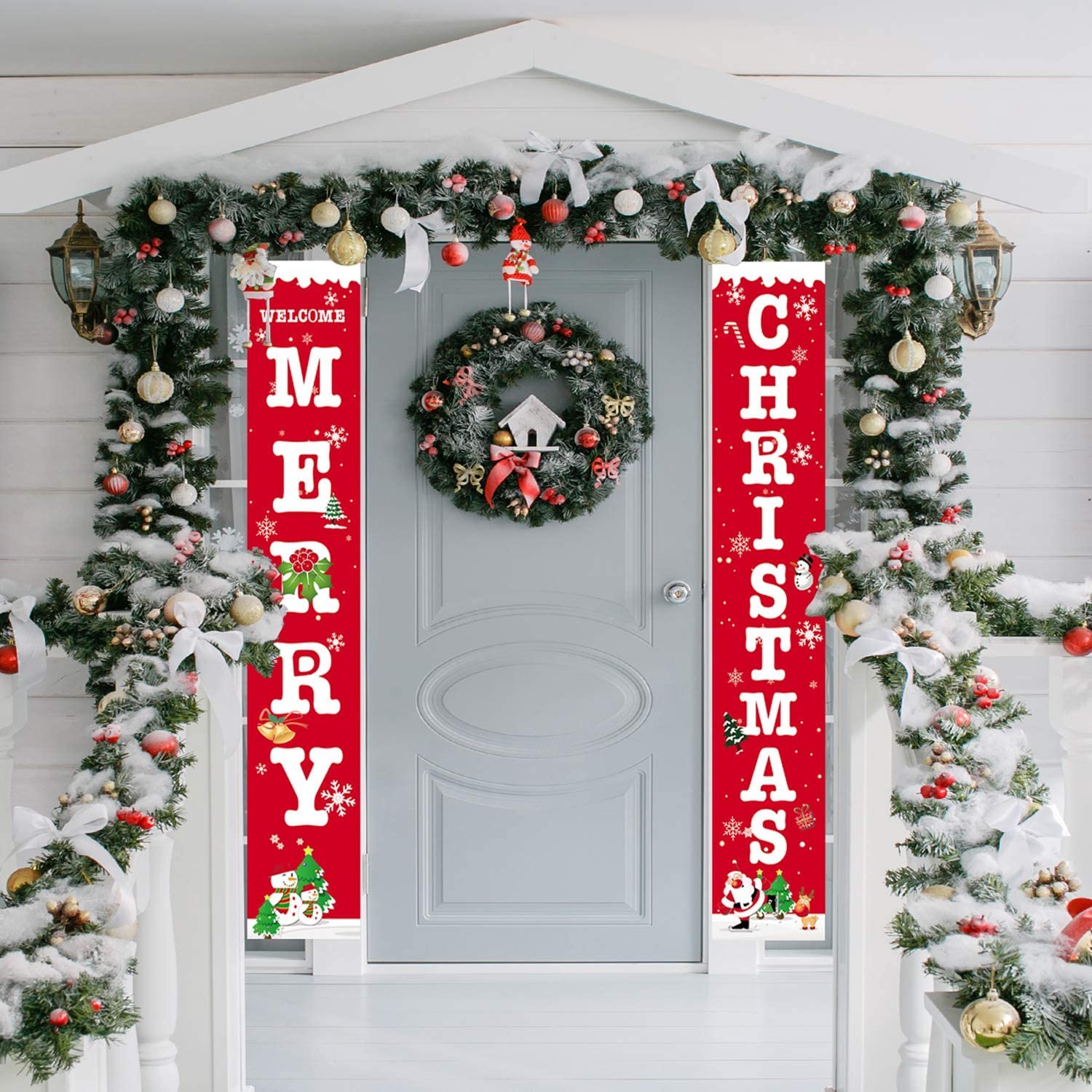 Noël flocon de neige wapiti jardin drapeau noël intérieur extérieur
