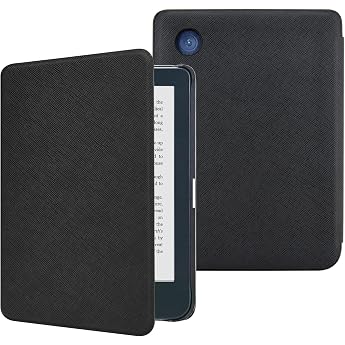 DMluna Case for 2024 Kobo Clara Colour/BW/2E Tolino Shine Colour/Shine 5/4 Auto Sleep/Wake Function Premium PU Leather Drop-Proof PC Hard Protective Case Black
