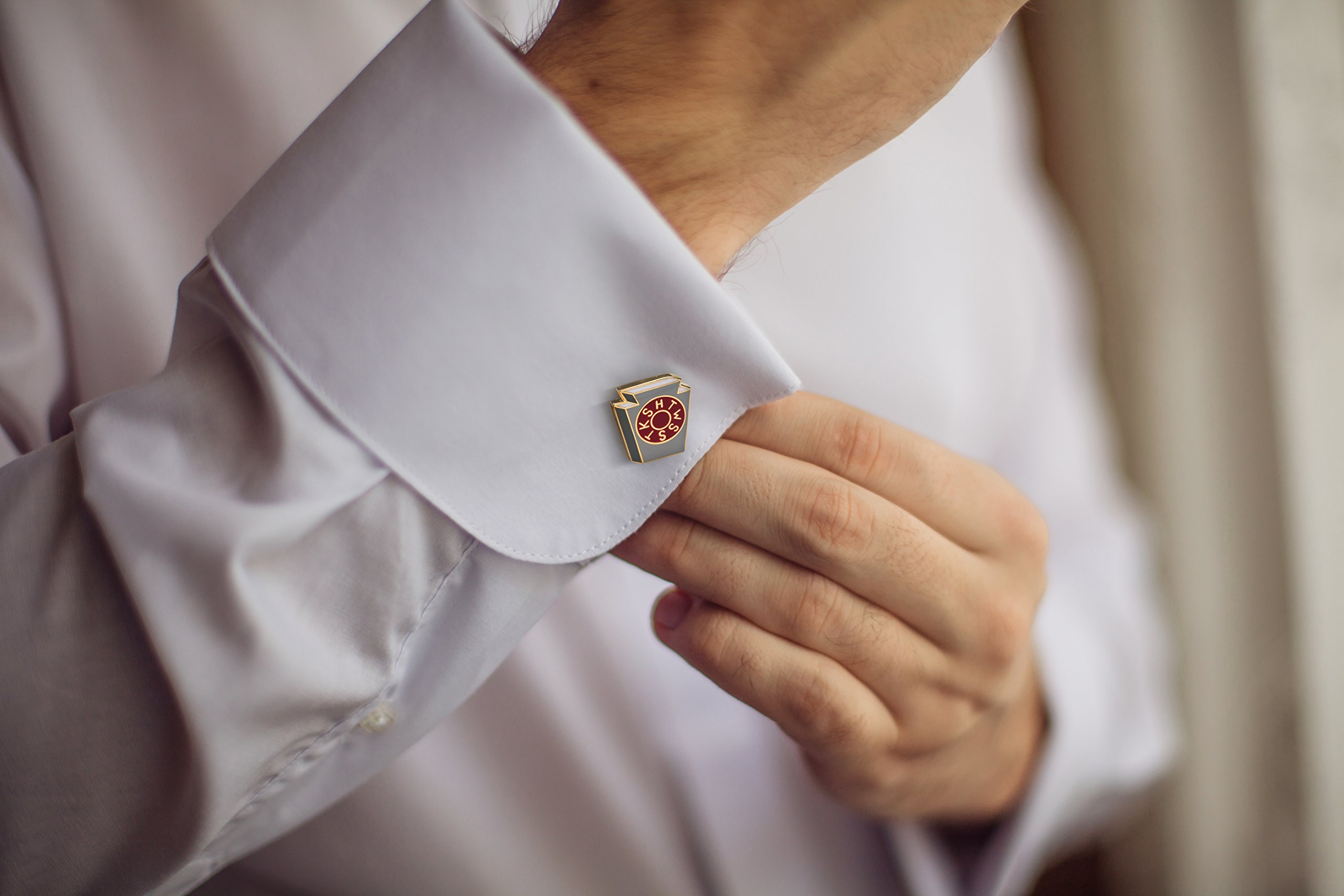 THE MASONIC COLLECTION Mark Degree Krawatte aus 100 % gewebter Seide und passenden Manschettenknöpfen, handgefertigt, Lieferung in Chrom-Geschenk-Box, ein nützliches Geschenk für Freimaurer, Schwarz