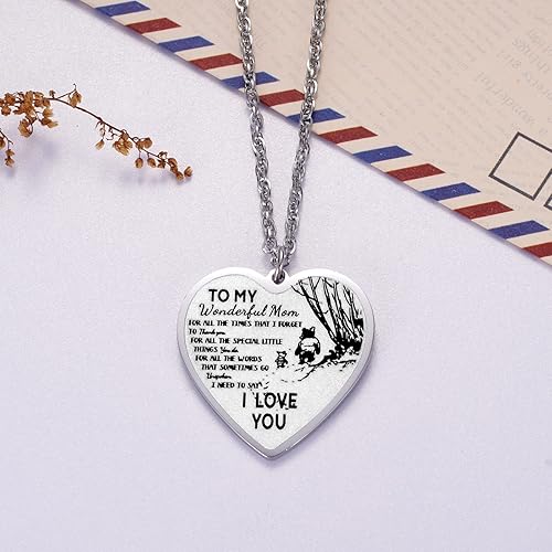 Miniatura 4 de Ralukiia Llavero con collar de texto en inglés To My Wonderful Mom, regalos para mamá de hijo o hija, regalo de cumpleaños para mamá de hijo, regalo