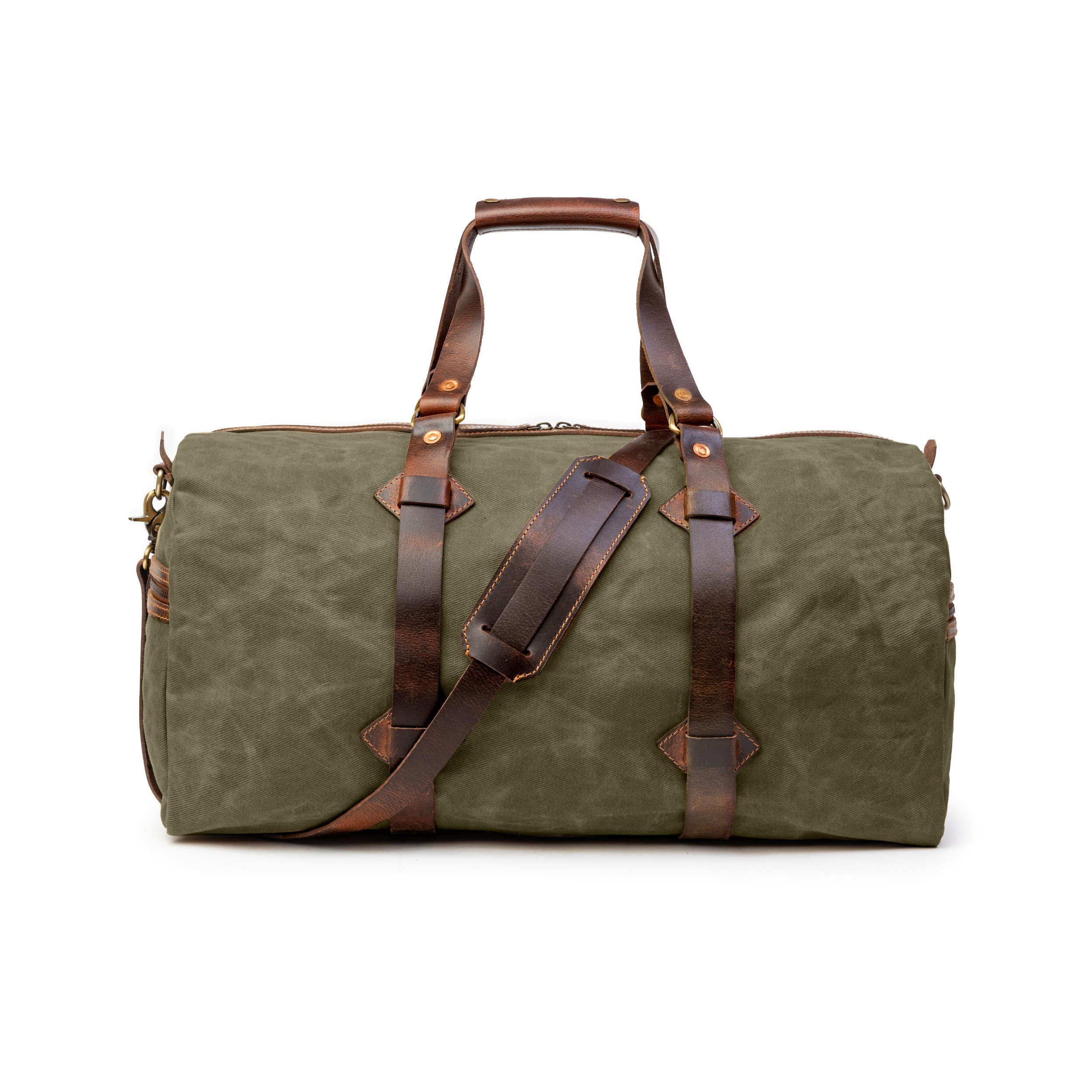 DRAKENSBERG Wachs-Canvas Leder Weekender 'Cody' (54cm) Wasserabweisende Reisetasche, Herren, Damen, Vintage | 50L, Wald-Grün, DR00620