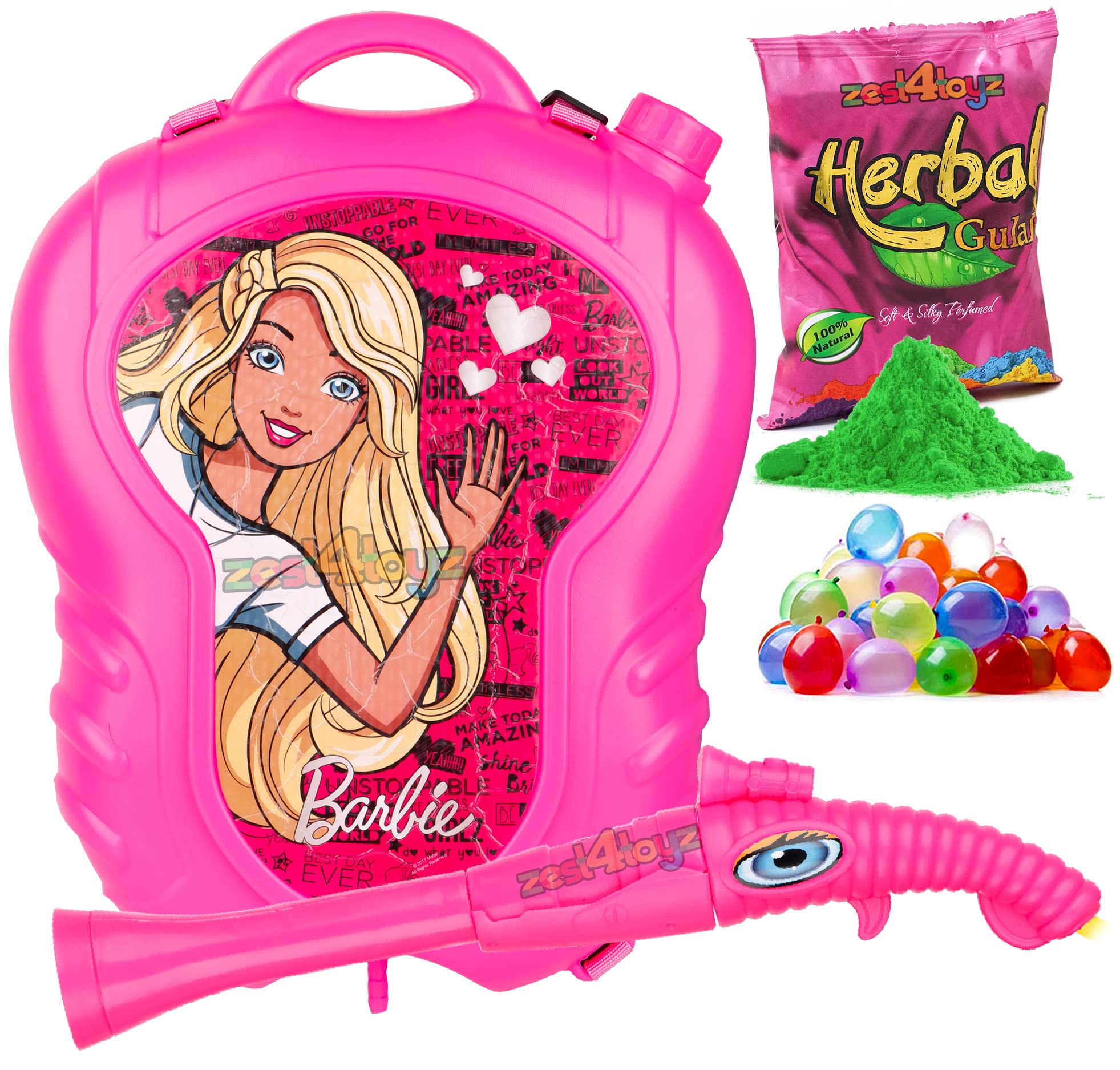 Zest 4 Toyz Holi Pichkari High Pressure Water Gun Toy with Back Holding Tank N Get Holi Combo of 1 Pkt Holi Color & 100 Water Balloons for Kids Girls, Tank Capacity 6.5 Liters Approx (Classic Tank) (B0792TDWC4) Amazon Price History, Amazon Price Tracker