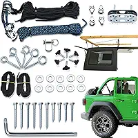 Sistema de elevação de topo rígido - Talha de capota rígida para modelos Jeep Wrangler JL JK e Ford - Talha rígida de teto de operação fácil para uma pessoa, sistema de prevenção de quedas de