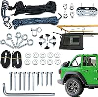 Sistema de elevação de topo rígido - Talha de capota rígida para modelos Jeep Wrangler JL JK e Ford - Talha rígida de teto de operação fácil para uma pessoa, sistema de prevenção de quedas de