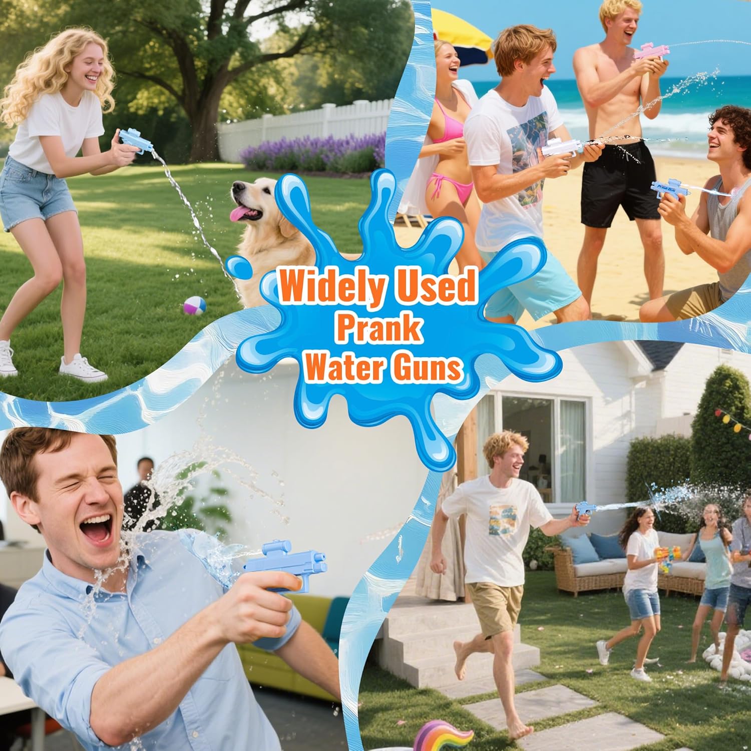 Prank Water Gun, Prank Two-Way Water Gun, Pranks Battle Waters Guns Fight, Novelty Game for Parties & Summer Fun (Blue)