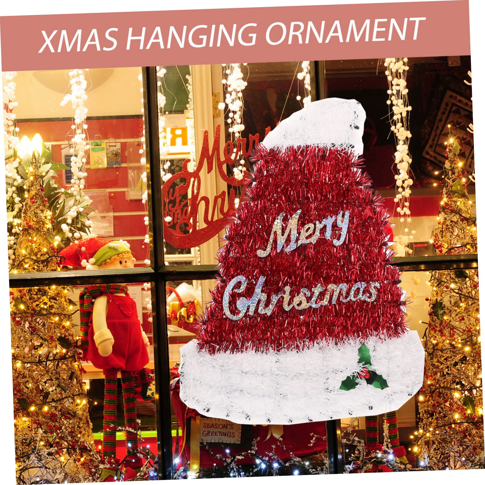PRETYZOOM 4 Set Di Ornamenti Natalizi Da Appendere Cappello Di Babbo Natale Decorazioni Per Lalbero Di Natale Decorazioni Per La Casa Decorazioni Natalizie 2 Pezzi * 4