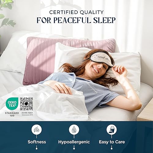 Miniatura 6 de Mayfair Linen Juego de 2 fundas de almohada de 1200 hilos, tamaño King, 100% algodón Supima puro de fibra extralarga, para dormir, suave y sedosa en