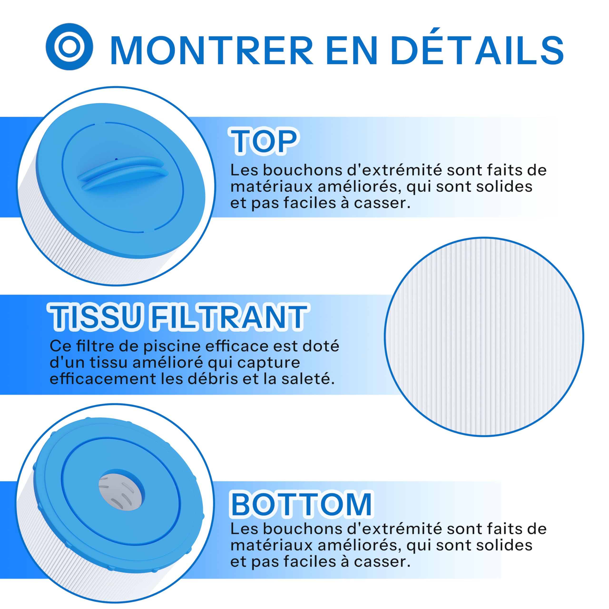 Cartucho de filtro compatible con Weltico C5 para piscina, 1 paquete
