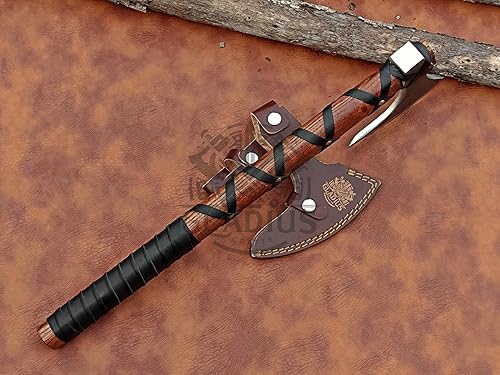 Miniatura 4 de Exquisita hacha vikinga hecha a mano, ideal para coleccionistas y entusiastas  Auténtica, artesanal  Hacha de estilo medieval con acero de alto