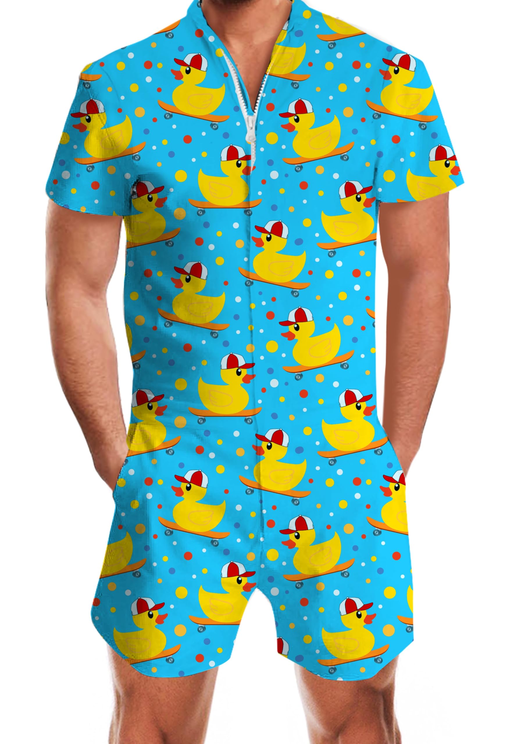 Goodstoworld Barboteuse hawaïenne tendance avec fermeture éclair et poche S-XXL