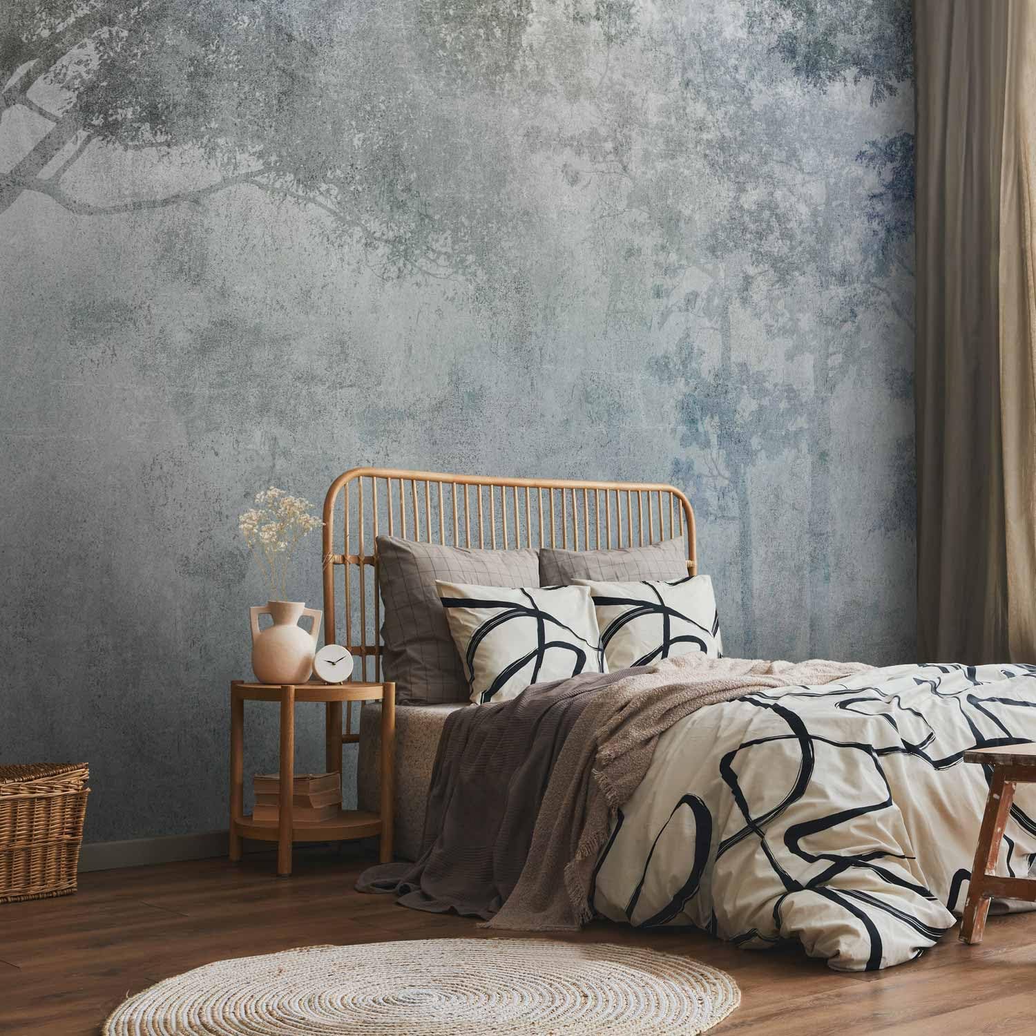 murando Fotomurales Autoadhesivo Bosque 392x280 cm Papel Pintado Decoración | Pared Murales Pegatina decorativos adhesivos moderna de Diseno Fotográfico Arbol Naturaleza Paisaje Gris