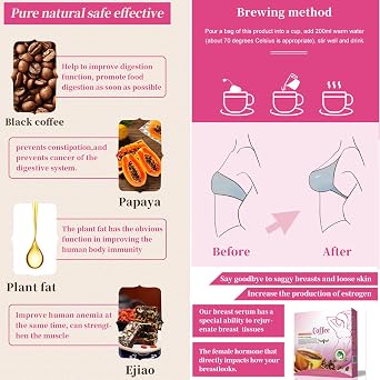 Papaya Coffee - Papaya Pueraria Breast Enhancement Coffee 16bags/Box (1 Box)