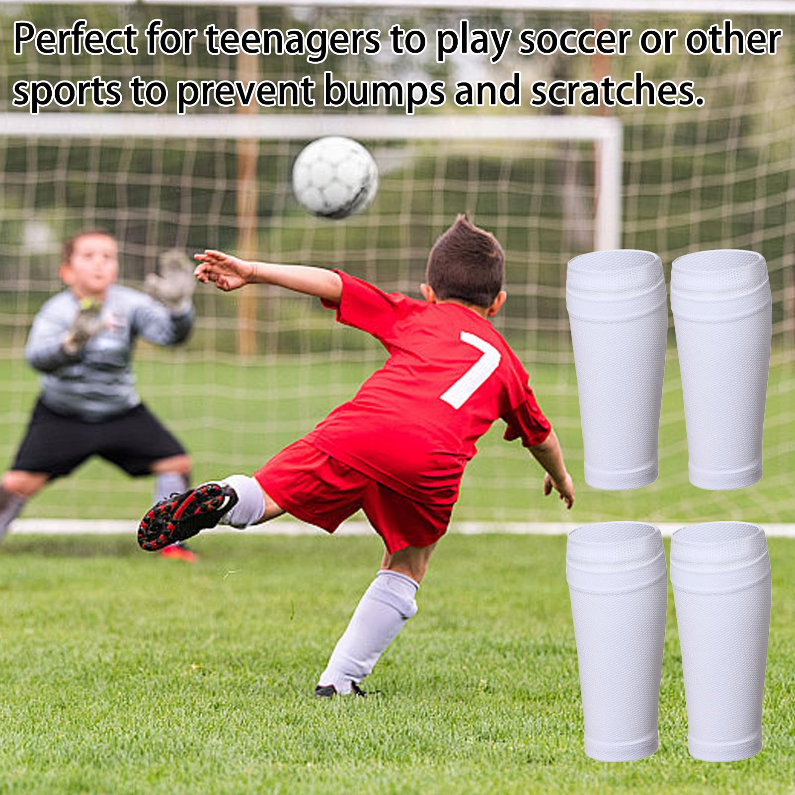 1 Paar Fußball Schienbeinschoner Socken - Anti-Rutsch Halter Für Kinder & Erwachsene