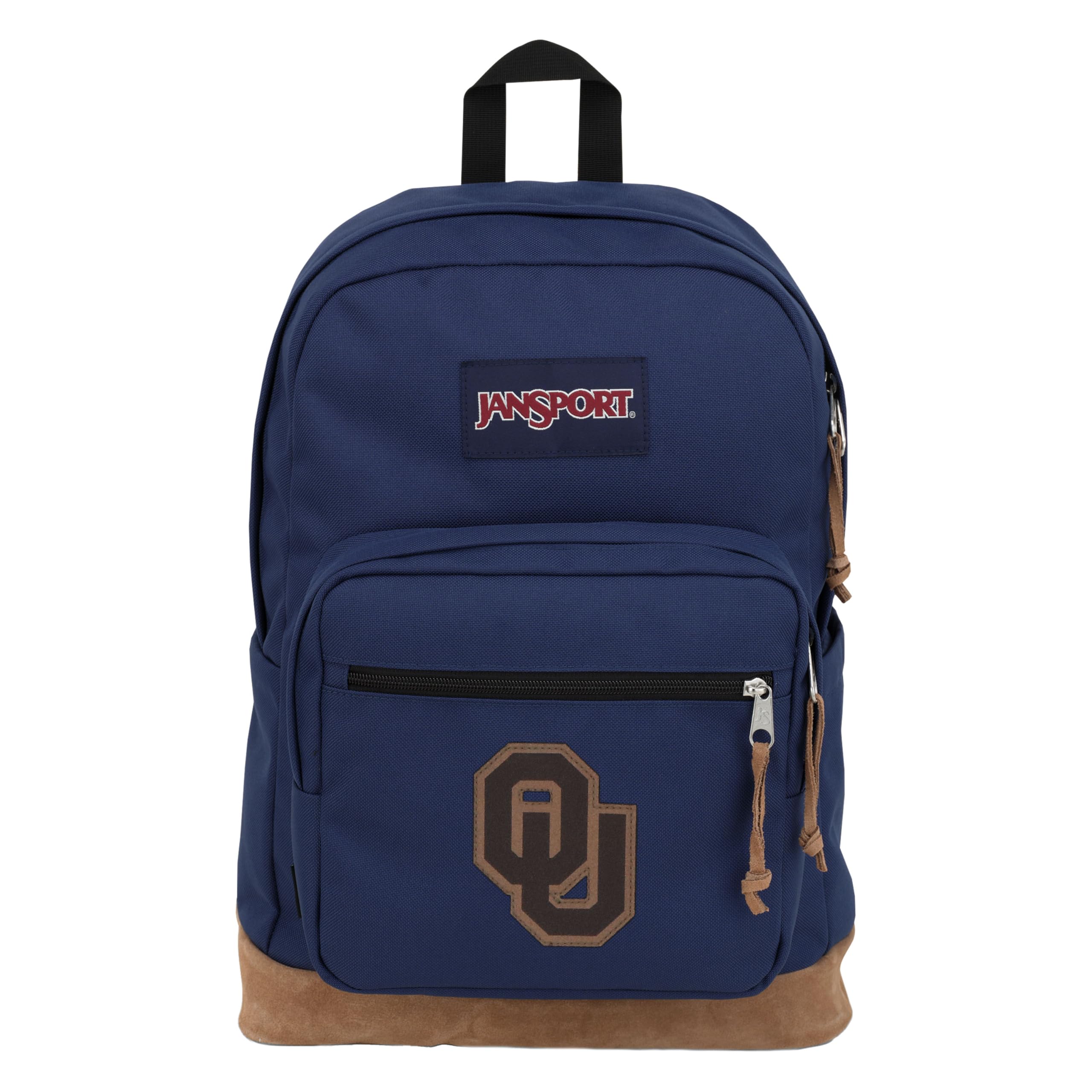 JanSport NCAA Officially Licensed Backpack, Oklahoma Sooners, Right Pack with Padded 15-Inch Laptop Sleeve, Spacious Computer Bag, Durable Daypack with Bottle Pocket &amp; Haul Handle, Black