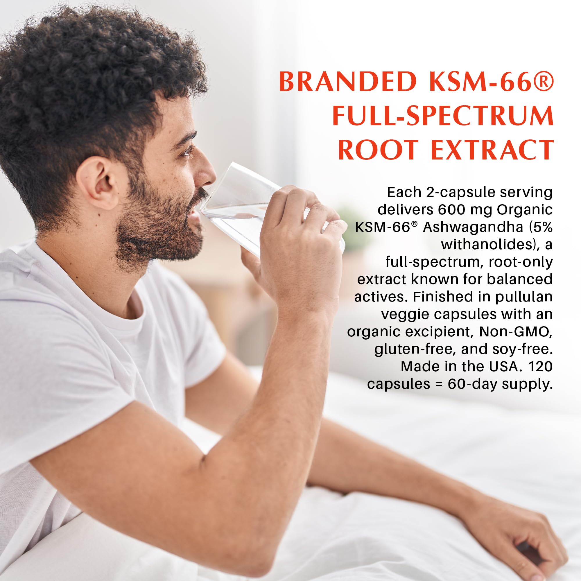KSM-66 Ashwagandha 600mg - Stress Relief & Sleep Support 120 Caps — Amazon image 2