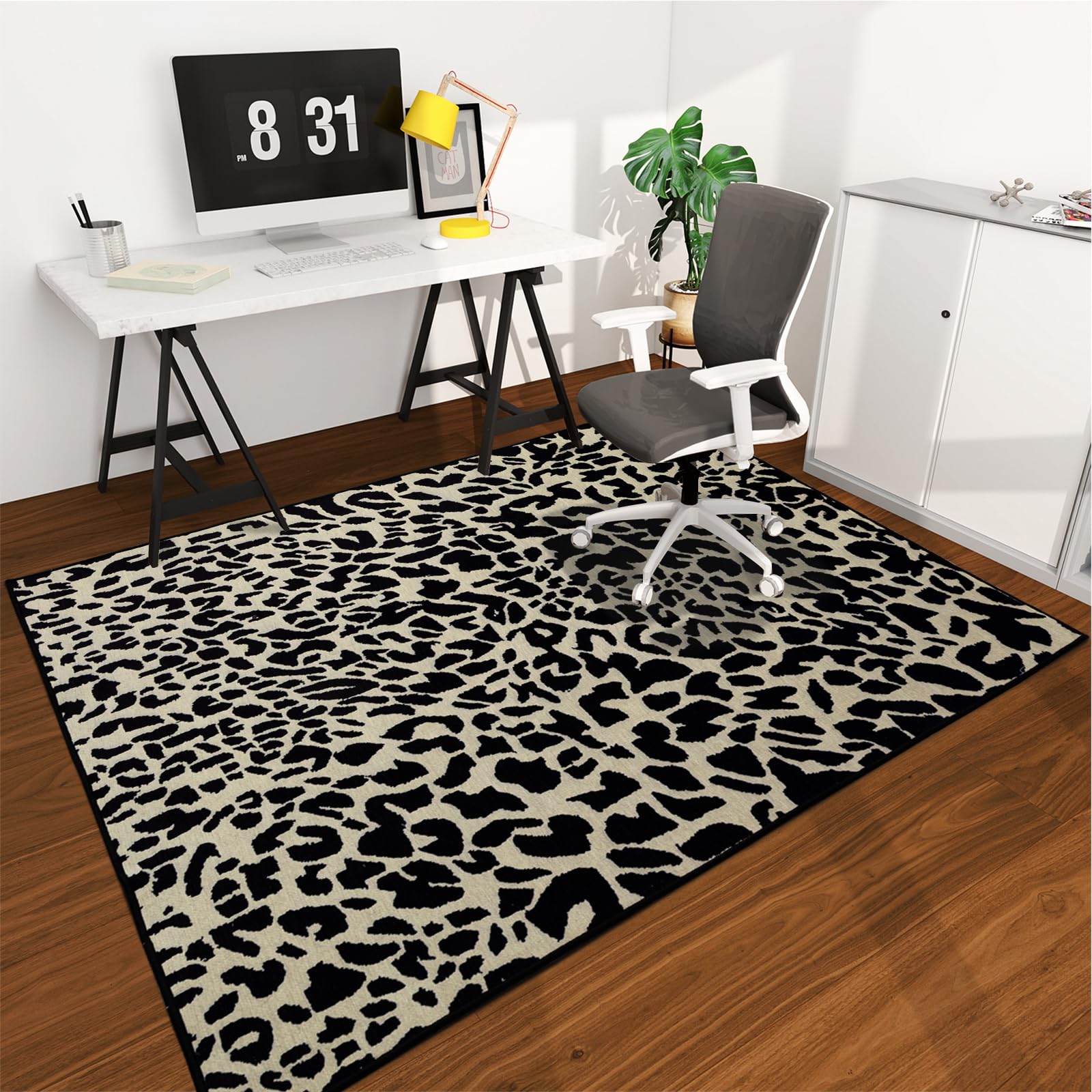 Office Chair Mat for Hardwood Floor, 72"x48" Easy Glide Computer Desk Mat Protector for Rolling Chair Under Desk Rug Nonslip Backing, Machine Wash, (Modern)