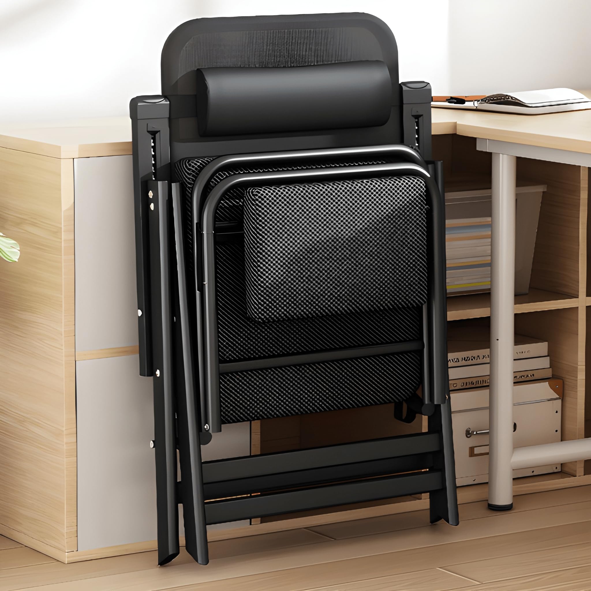 ginoya brothers Zero Gravity Ergonomic Reclining Lounge Chair with Adjustable Backrest, Neck Pillow & Extendable Footrest, Breathable Mesh, Folding Metal Frame for Home, Office & Relaxation 3