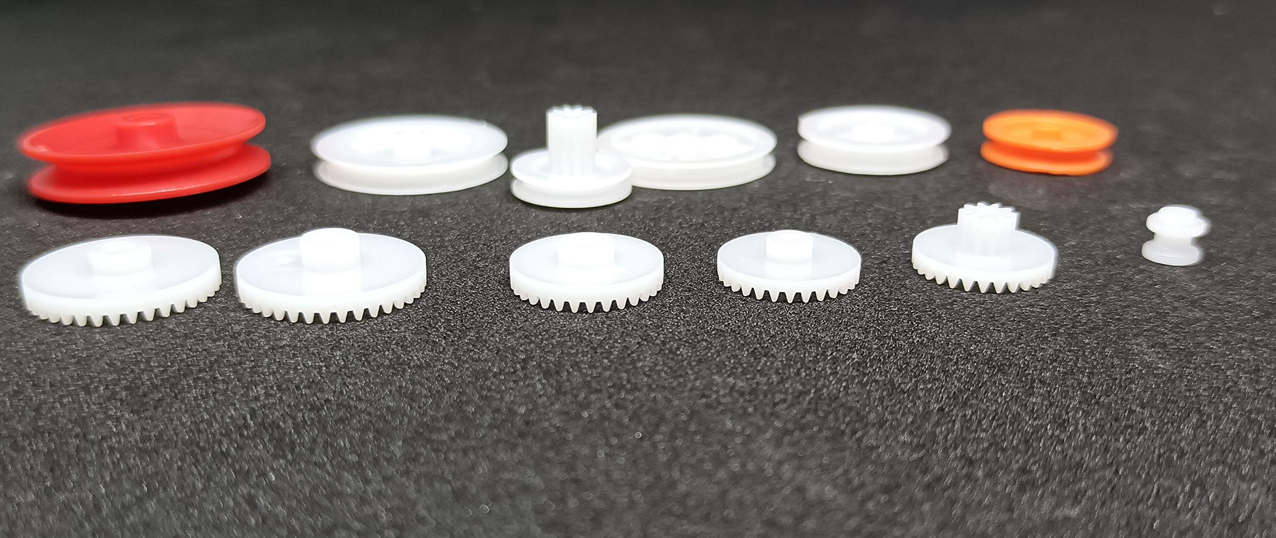 Poules Accessoires 78 Pièces Engrenages Plastique - Kit Poulie, Vis Sans Fin, Axe - DIY, Mécanique, Créatif Ceinture Bricolage