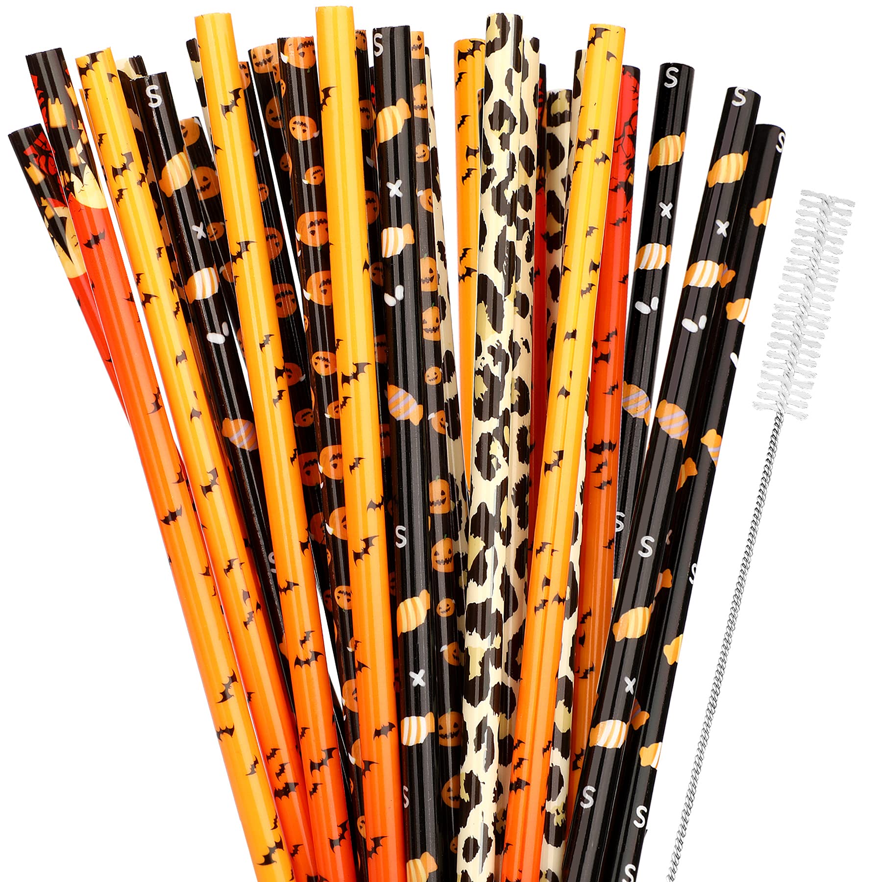 Paille Halloween réutilisable et lavable pour gobelet de fête d'enfants