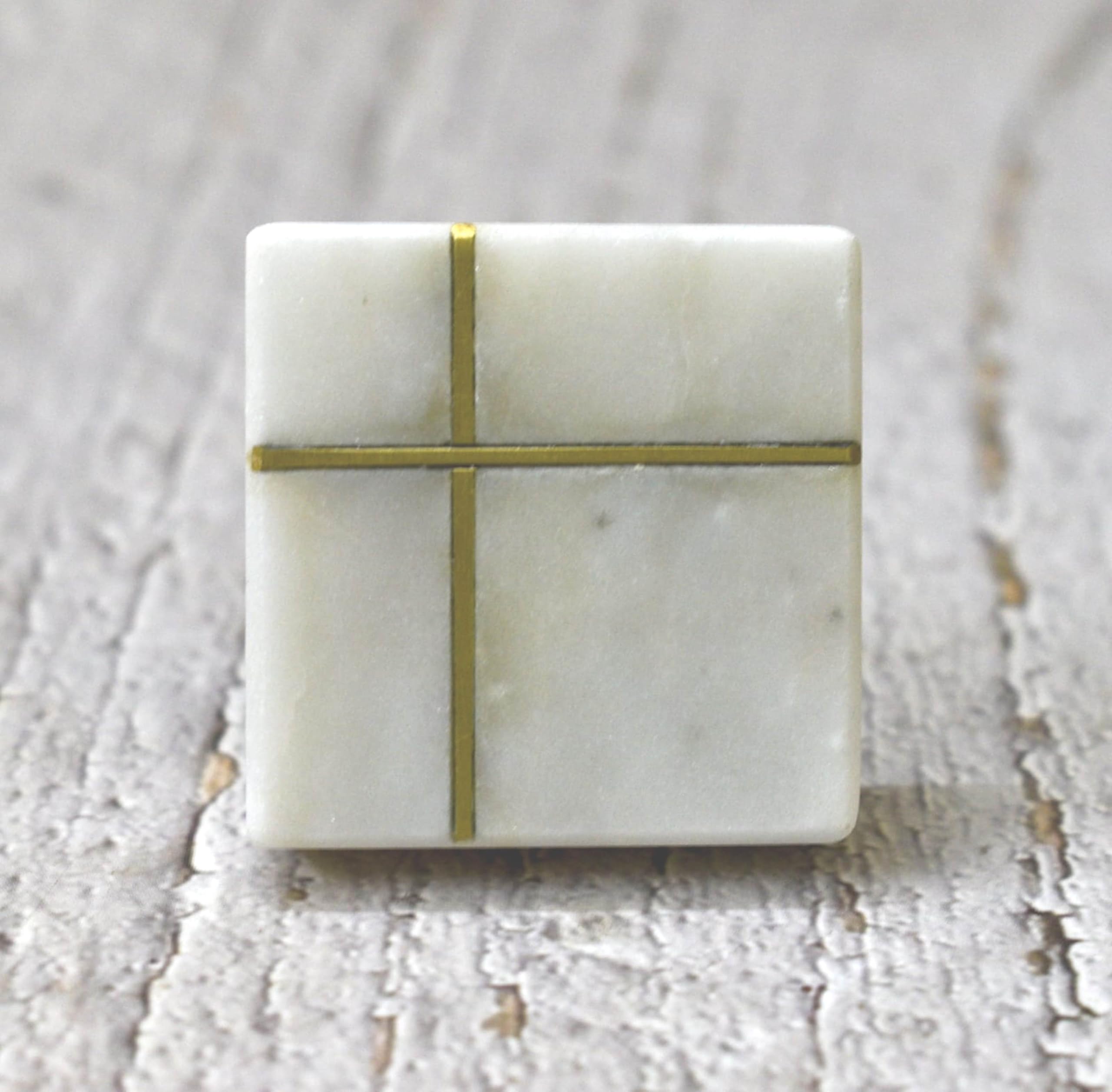 ARTISNO Square Marble Brass Knob, Modern Cabinet Knob, Decorative Hardware, Furniture Hardware, Cabinet Handles - Image 2