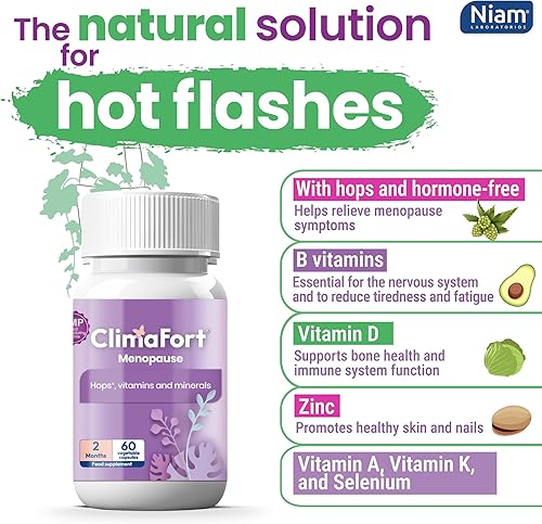 Miniatura 5 de ClimaFort Suministro para 60 días - Suplemento para la menopausia para mujeres, equilibrio hormonal premenopausia. Alivio seguro de la menopausia
