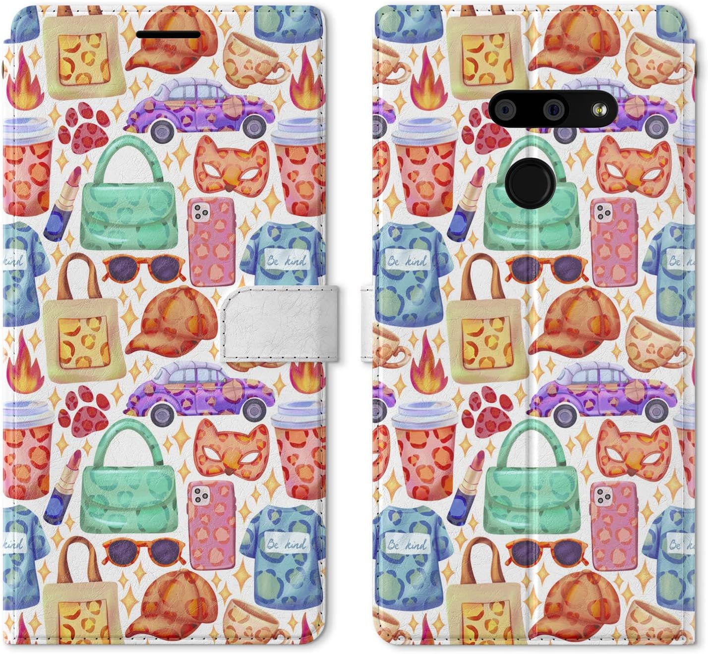 Wallet Case Replacement for LG Velvet 5G G8 ThinQ G8X G7 V60 V50 V50s V40 W30 W10 K61 Girly Card Holder Leopard Spots Cheetah Snap PU Leather Magnetic Glam Flip Fashion Cover Folio Coffee image 4