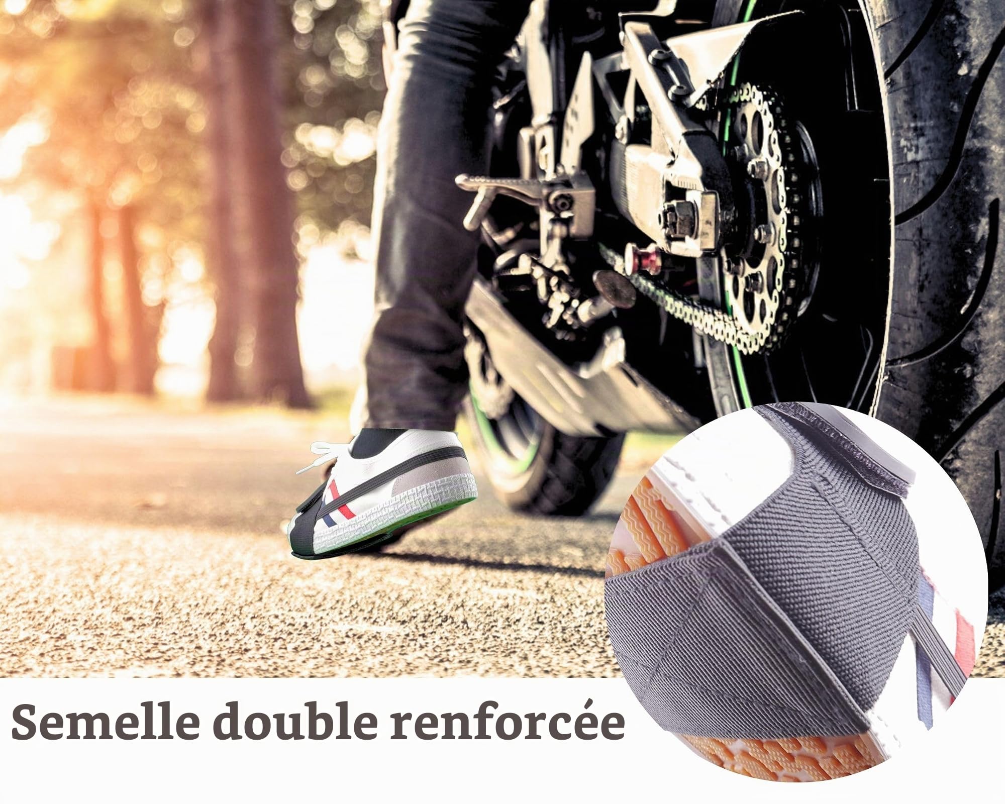 UGOZEN Protege Chaussure Moto, Accessoire Protection Selecteur de Vitesse pour Botte/Chaussure Moto ✯Marque FRANÇAISE UGOZEN✯ Homme/Femme, Equipement pour Motard.Taille Unique Ajustable Noir.