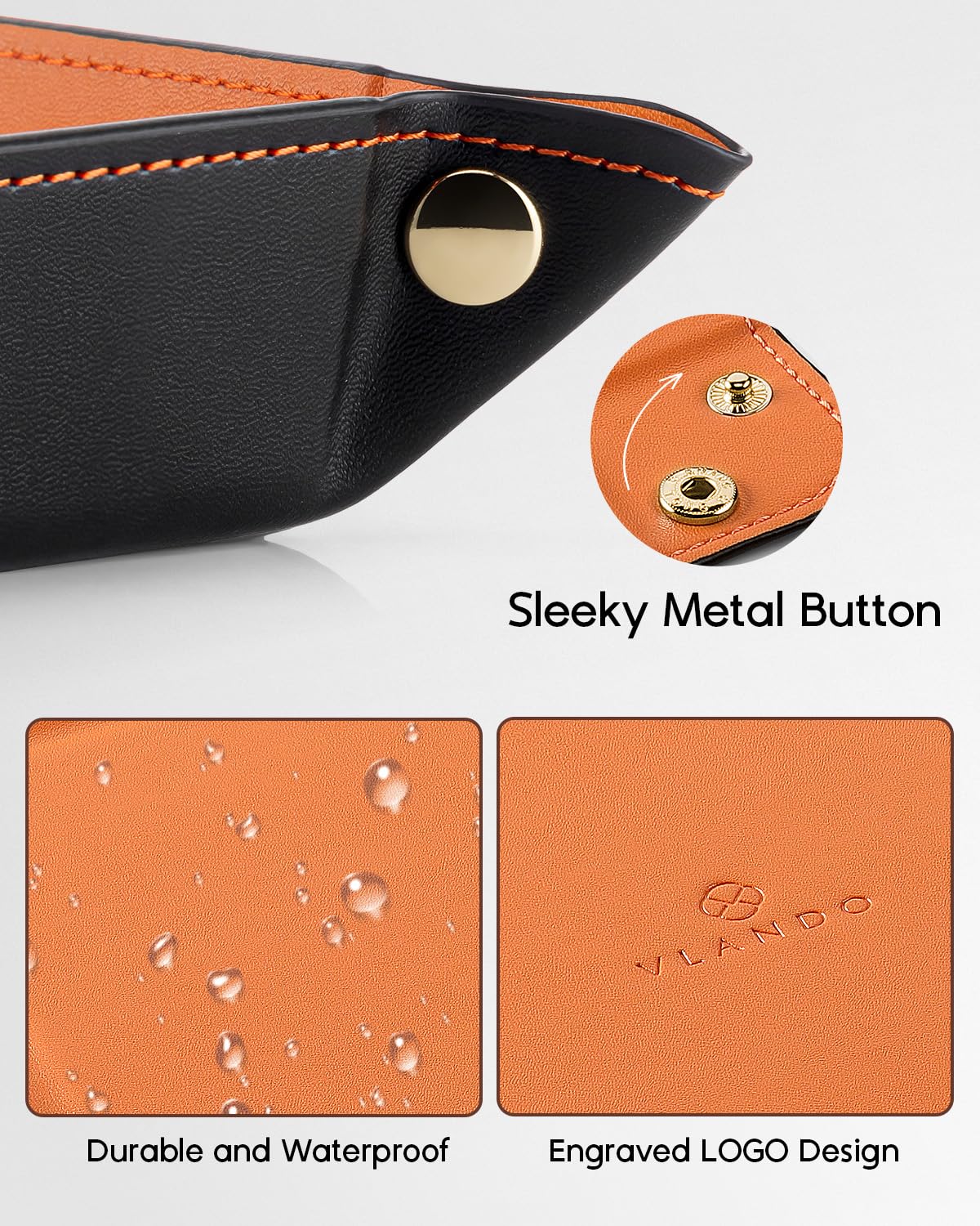 Amazon.com: VLANDO Valet Tray for Men Women, Vanity Trays Catchall Tray for Dresser  Top Desk Storage Bedside, Travel PU Leather Tray Jewelry Key Phone Coin  Change Watches and Candy Holder Sundries Entryway