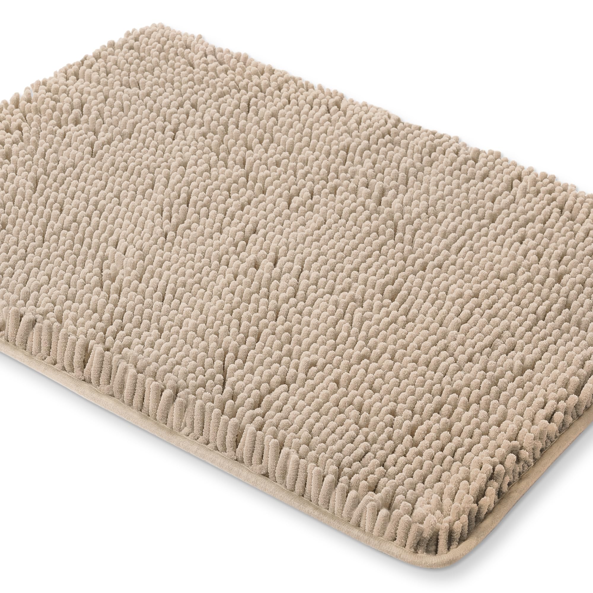 Yeaban Light Gray Bathroom Rugs – Thick Chenille Bath Mats | Absorbent and Washable Bath Rug Non-Slip, Plush and Soft Rugs for Bathroom Floor, Shower, Sink - 24" x 36" — image 1