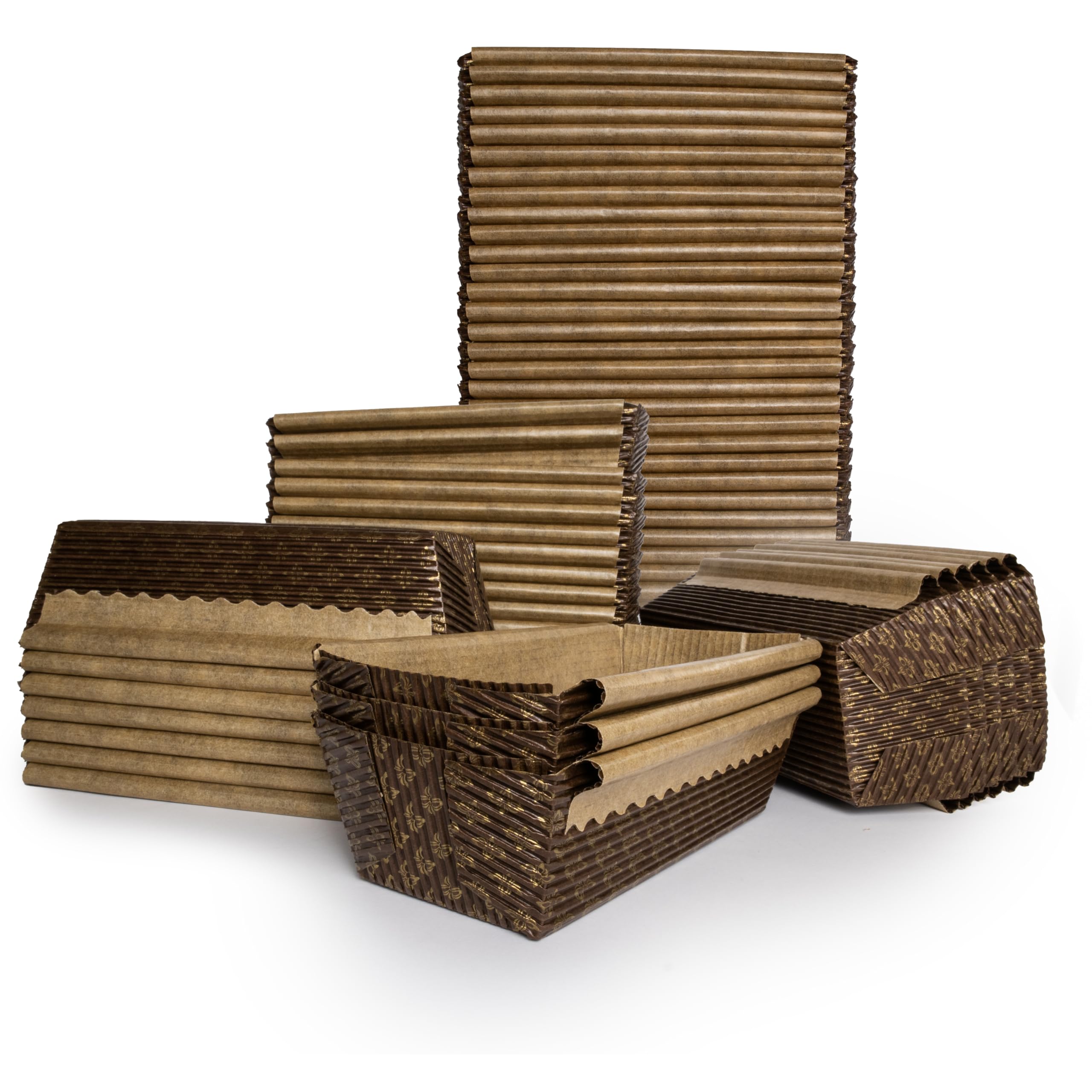 SHSH trade group 30 Pack Disposable Gift Kraft Baking Pans Paper Loaf Pans for Baking Bread Cake Packaging - Rectangle Paper Brown Bread Bakery Loaf Pans Liners 6x2.6х2 in