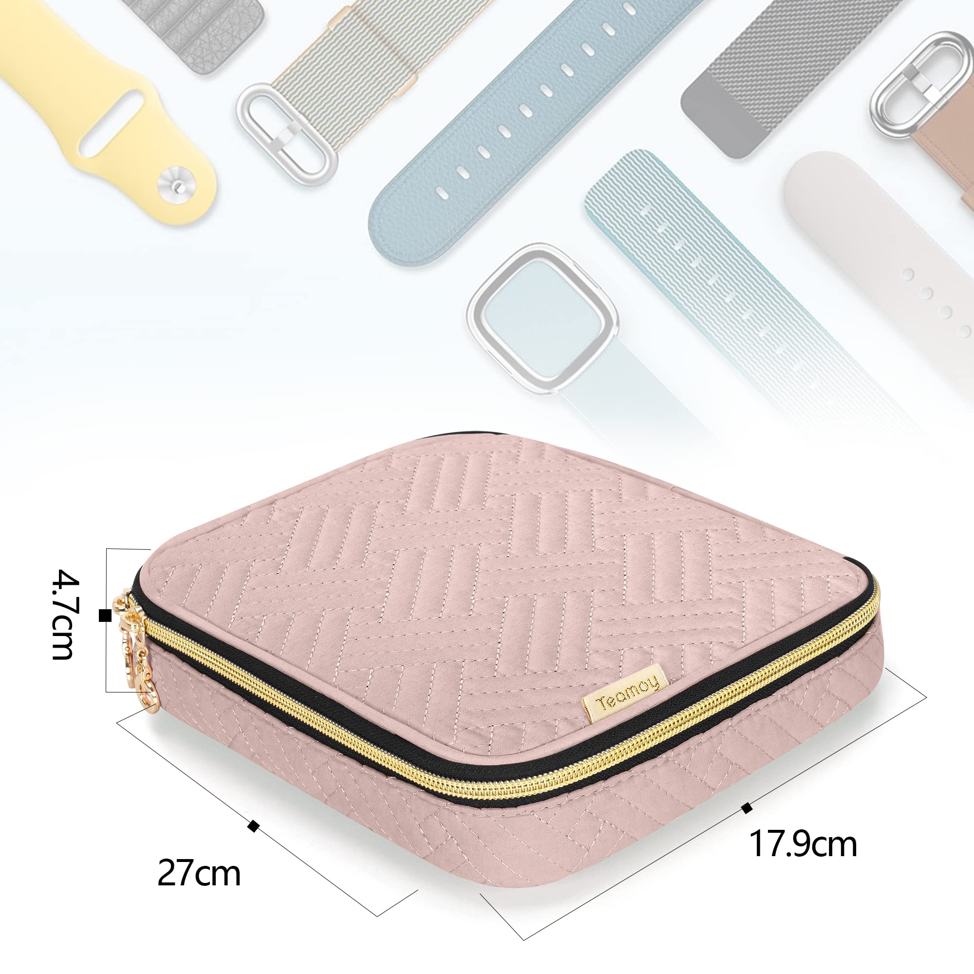 Teamoy Caja de almacenamiento de banda de reloj Sostiene 26 correas de reloj compatible con todas las series de correas y accesorios de Apple Watch