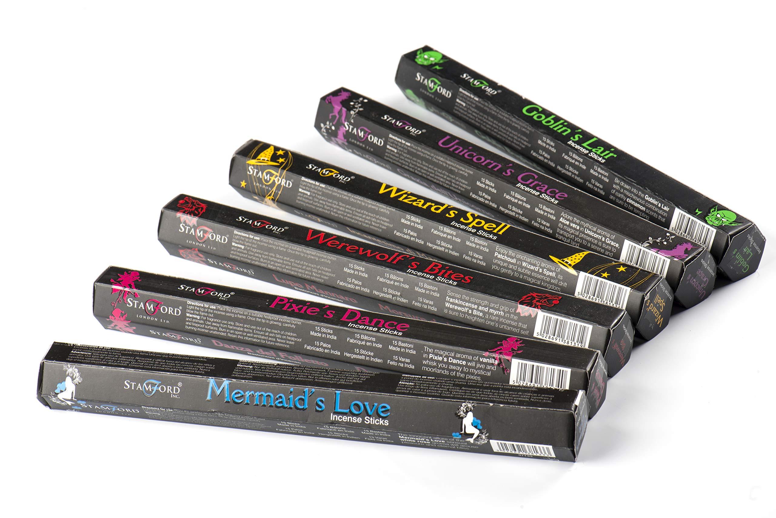 Stamford Inc. Black Stamford London 37324 Mythical Variety Set Incense Sticks - 6 Packs X 15 Sticks,