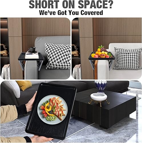 Miniatura 6 de Bandeja de brazo para sofá con clip, bandeja para reposabrazos de sofá para brazo ancho. Bandeja de brazo de sofá, bandeja de mesa de sofá, mesa de