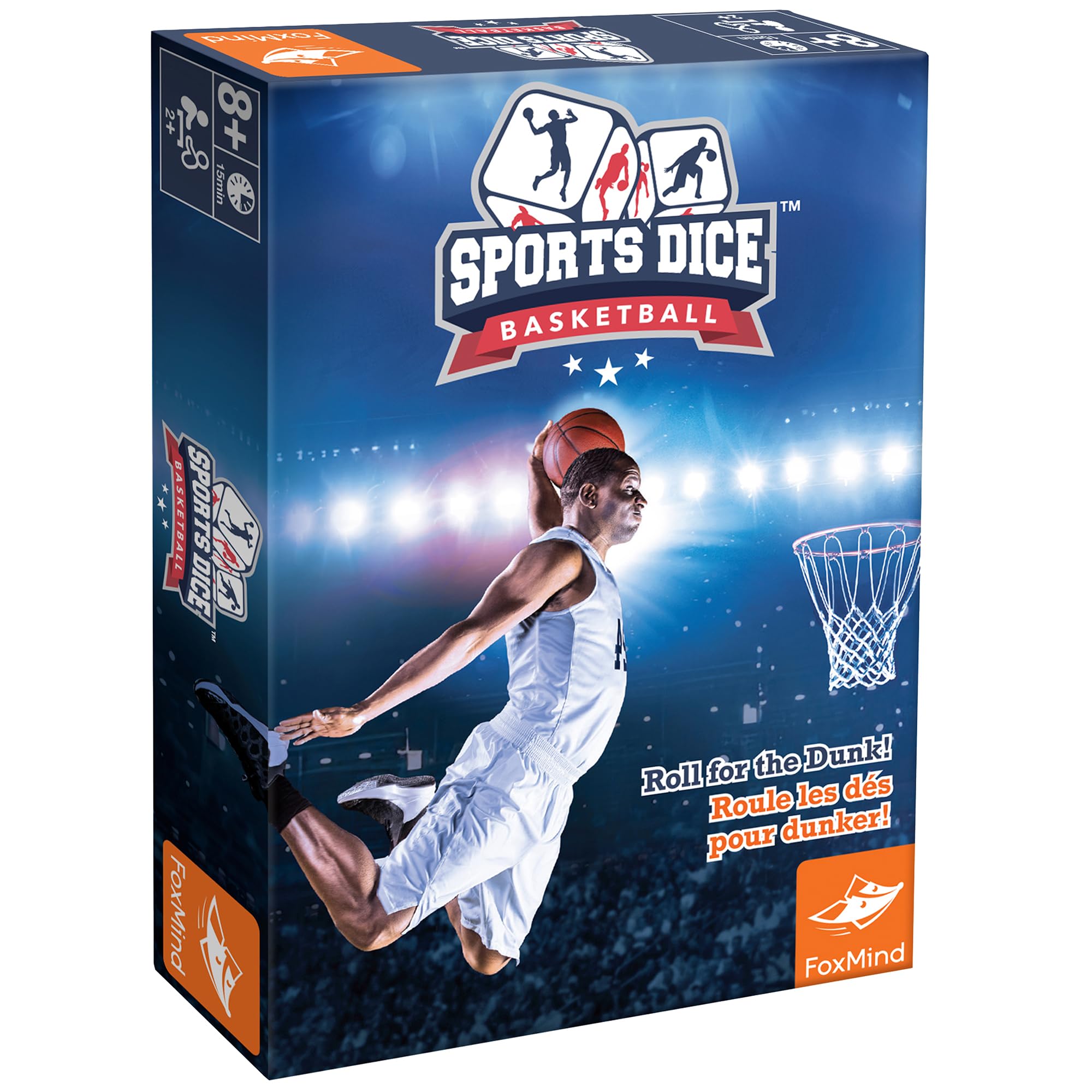 FoxMind Games: Sports Dice Game Basketball, A Fast-Paced Board Game for Adult and Kids. Race to Score Points and Win The Game. Easy to Learn, exciting to Play. 2 to 4 Players Ages 8 and up