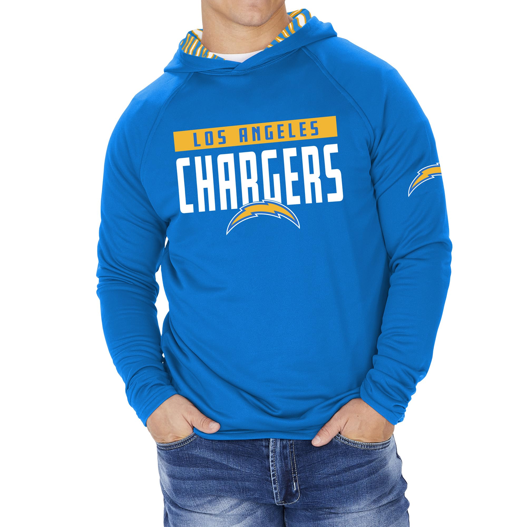 Zubaz NFL Football Men's Solid Team Hoodie with Camo Lined Hood and Sleeve Graphic — view 99