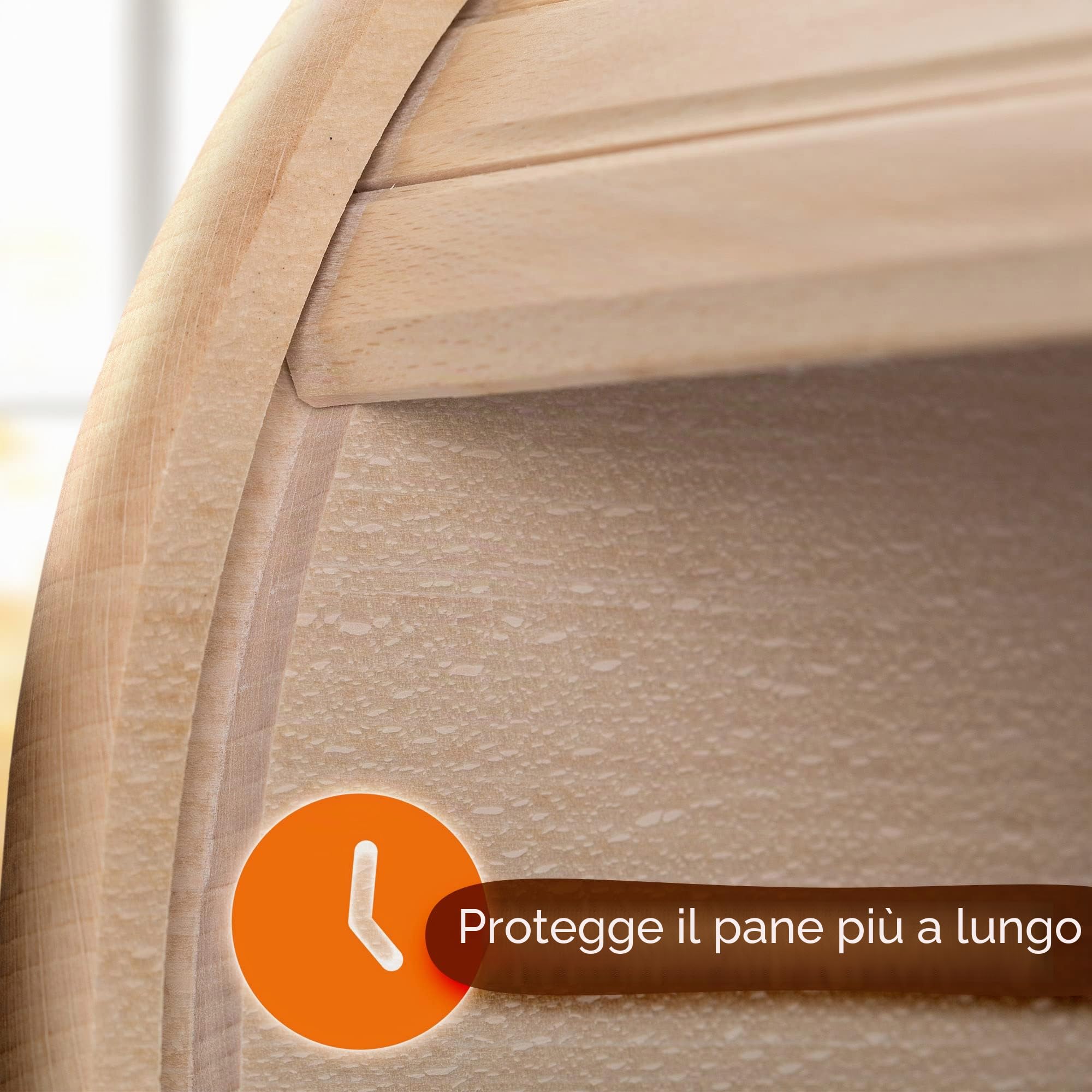 KADAX Portapane in Legno, Contenitore per Pane con Coperchio Scorrevole e Grande Capacità, Porta Pane con Coperchio a Serranda per Cucina (Naturale)