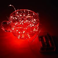 Vista 9 de Karlling - Luces de hadas a batería, luces LED de Navidad para dormitorio y decoraciones navideñas, mini tira de luces de 16 pies con 8 modos