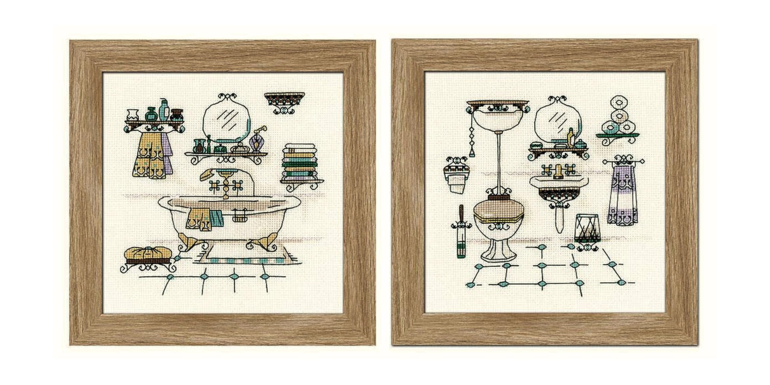 Riolis Cross Stitch Kit Bathroom Interior