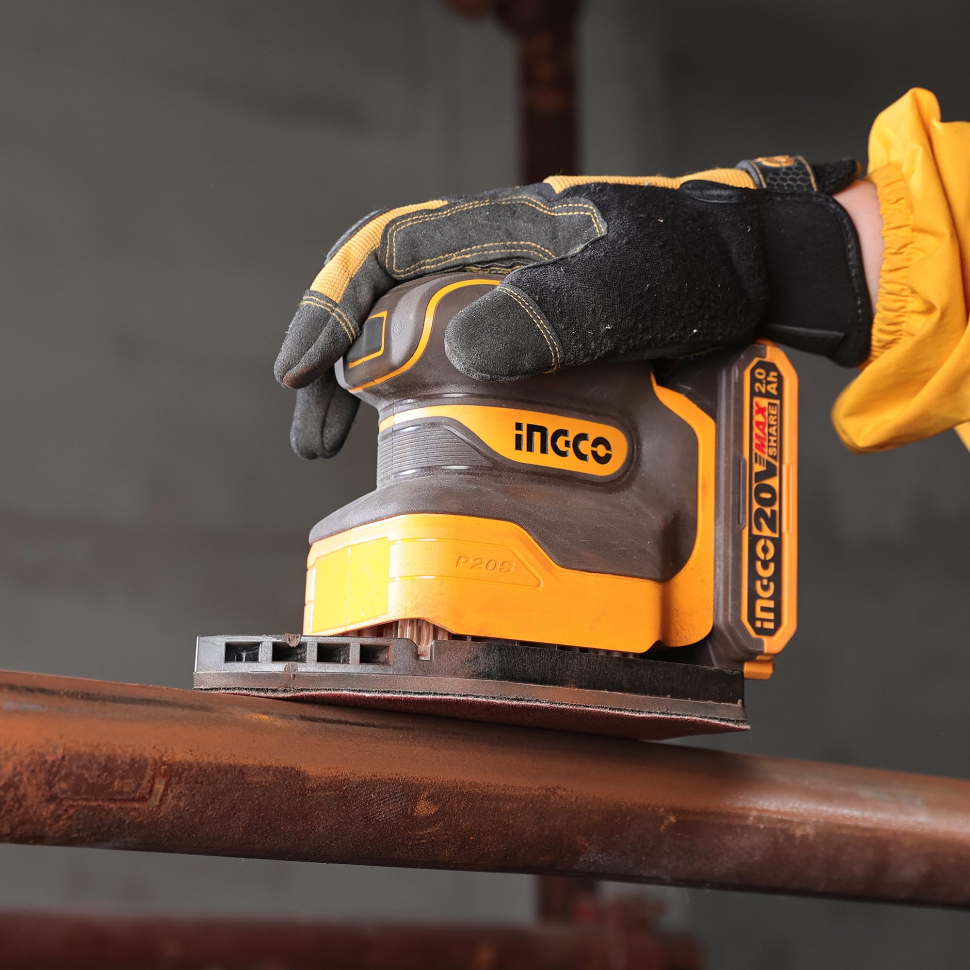 INGCO Ponceuses de Détail Mouse sans Fil (Produit Seul) 20V, Électrique Parfaite 12000 tr/min CPSLI2014