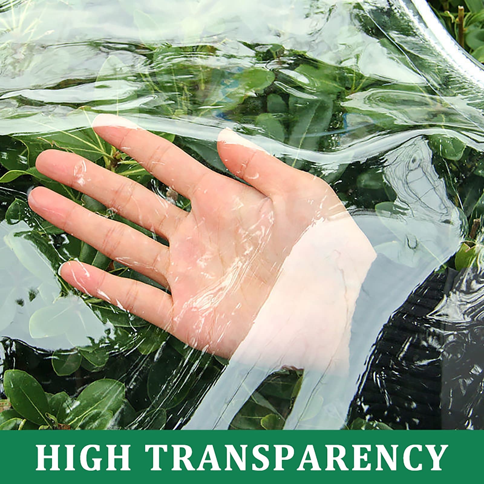 Heavy Du Bâche Imperméable 2,1 x 4,5 m - Bâche transparente avec œillets, indéchirable, anti-âge, anti-poussière pour terrasse, jardin, balcon, serre - 0,35 mm d'épaisseur