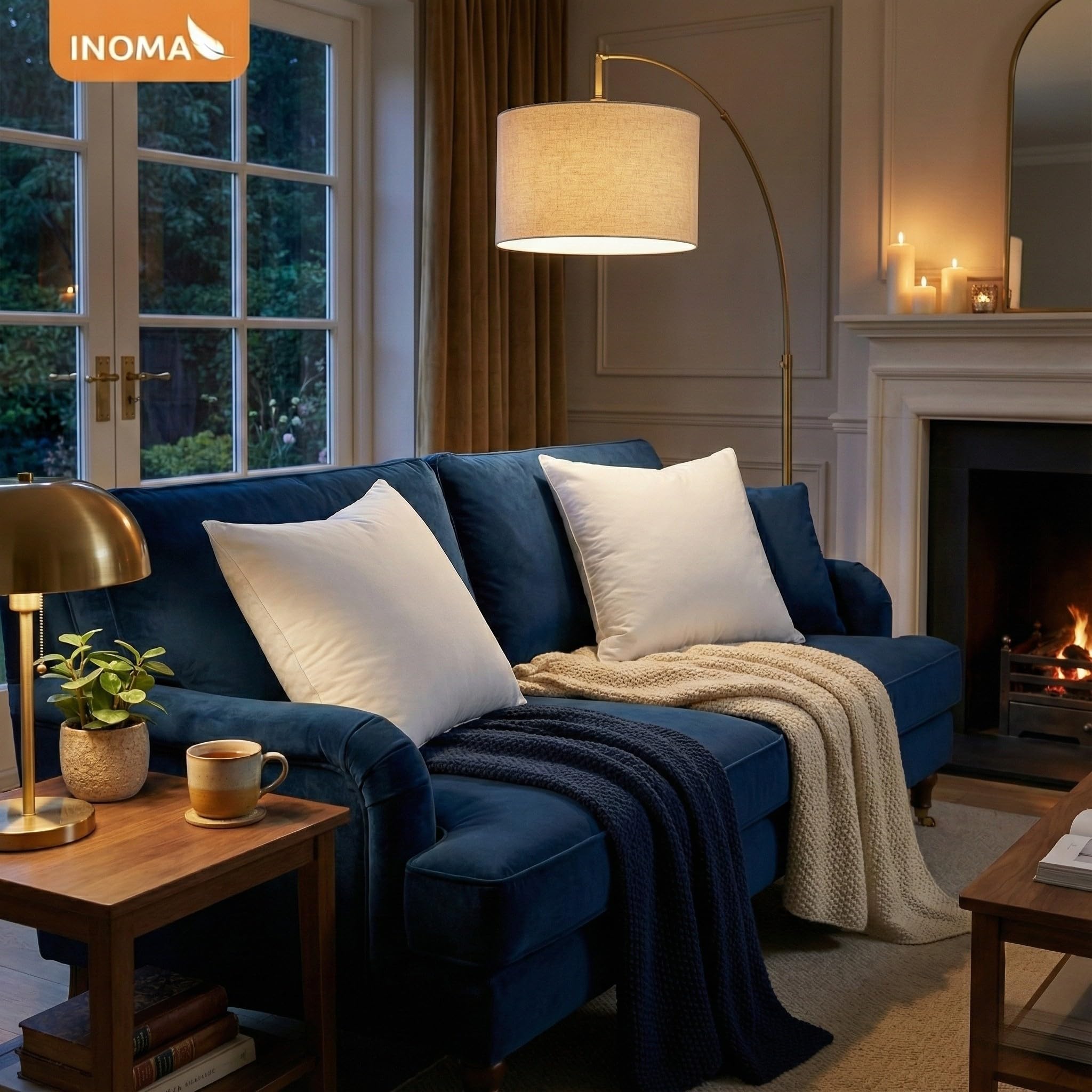 INOMA Wellness-Kissen Capri 80x80-2er Set -, Hotel Kissen, Ultra Soft Federn Daunen Mischung (90% Federn, 10% Daunen), Made in Germany, Oeko-TEX, allergikerfreundlich, Ganzjahr