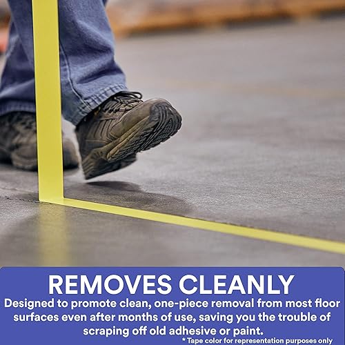 Miniatura 4 de 3M Cinta de vinilo 471, 2 pulgadas x 36 yardas, amarilla, 1 rollo, cinta amarilla para piso, alternativa de pintura para marcado de piso,