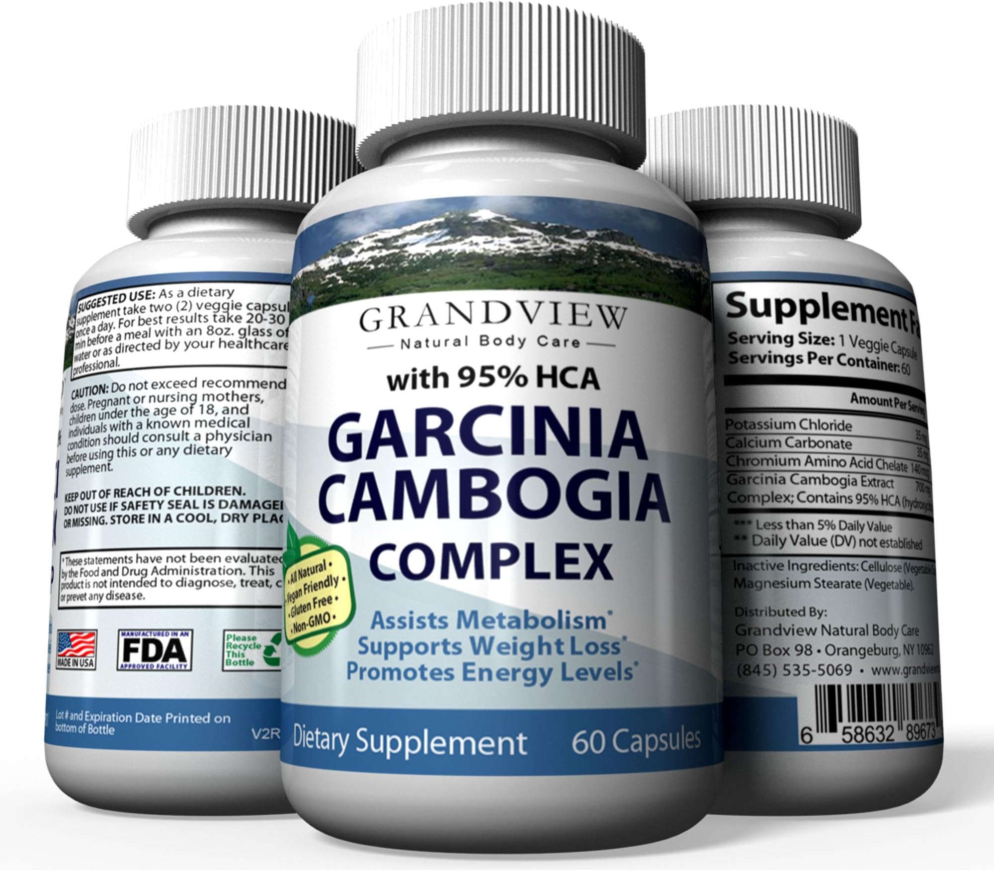 Garcinia Cambogia Extract with 95% HCA | Natural Appetitie Suppressant | Effective Fat Burner Weight Loss Supplement for Women & Men |700mg | 60 Capsules
