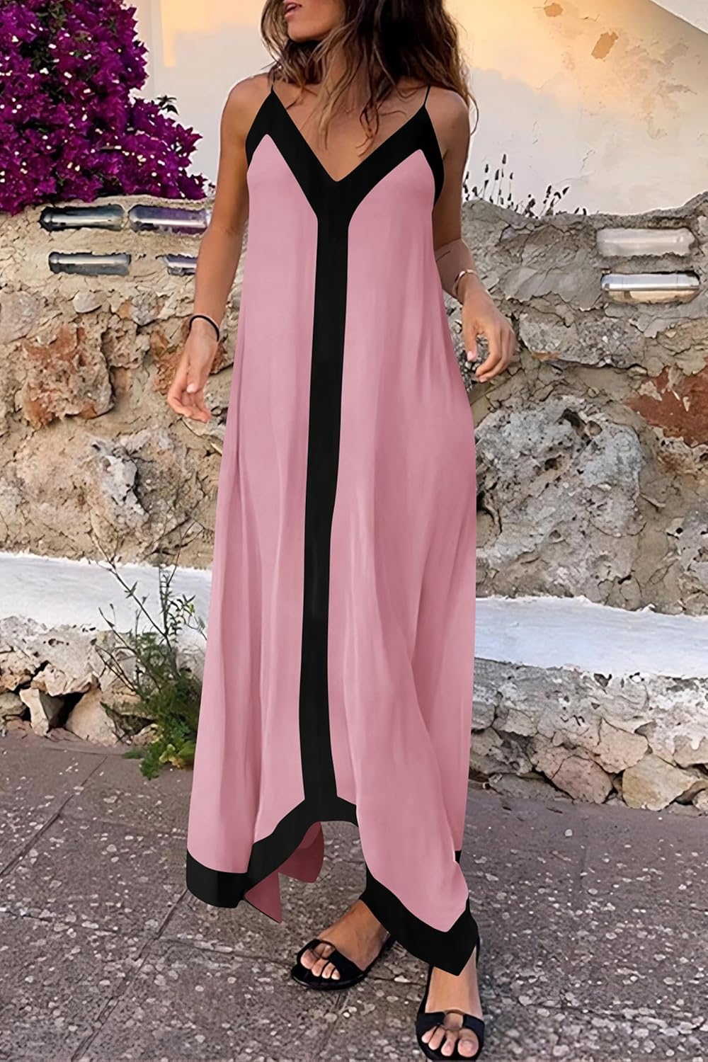 PRETTYGARDEN Womens Maxi Dress 2026 Summer Sundress V Neck Spaghetti Strap Flowy Elegant Party Dresses Beach Vacation Clothes - Image 4