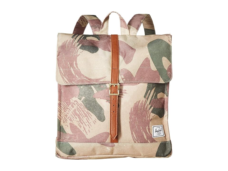 

Herschel Supply Co. City Mid-Volume (Brushstroke Camo/Tan Synthetic Leather) Backpack Bags