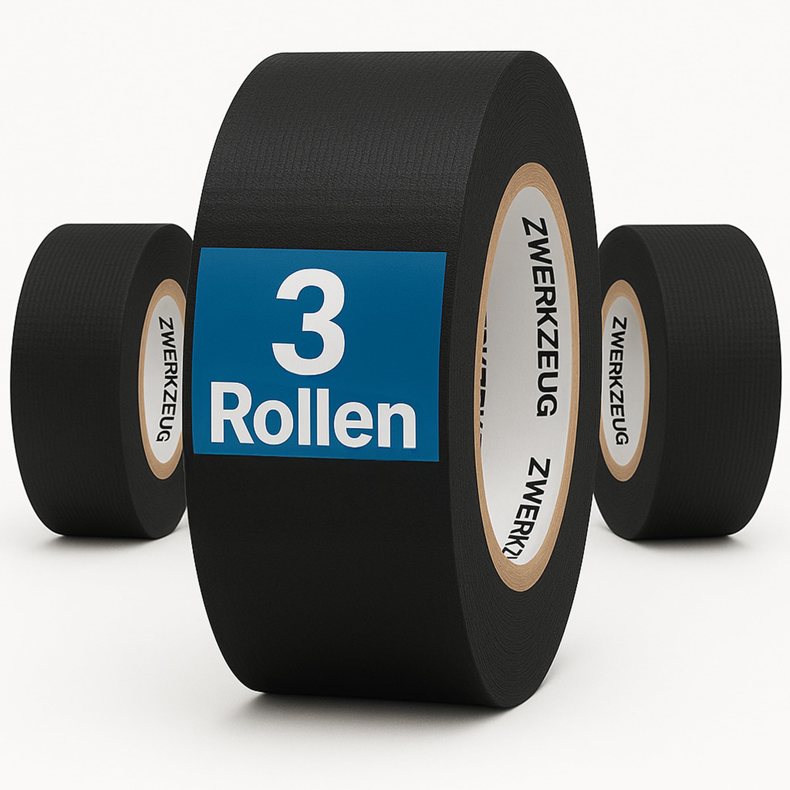 ZWERKZEUG Panzertape - 3 Rollen - Reparatur Klebeband - Gewebeband - extra stark - wasserfest - Gaffa Tape - power Duct Tape - Panzerband - in zwei Farben erhältlich - 48mm x 96m