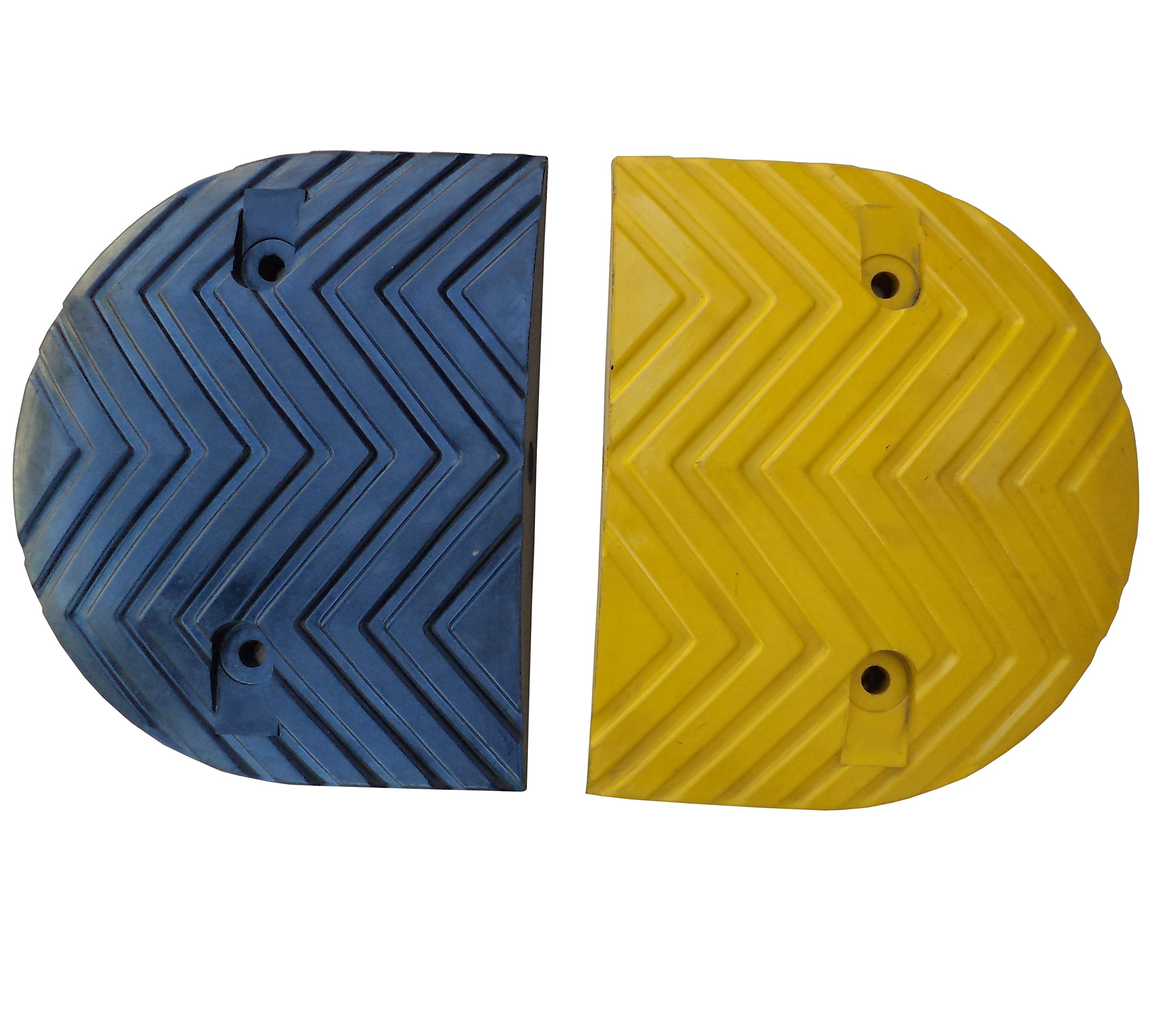 RSB-210EBY Speed Hump Pair Black and Yellow End Parts 25x25x3.5cm