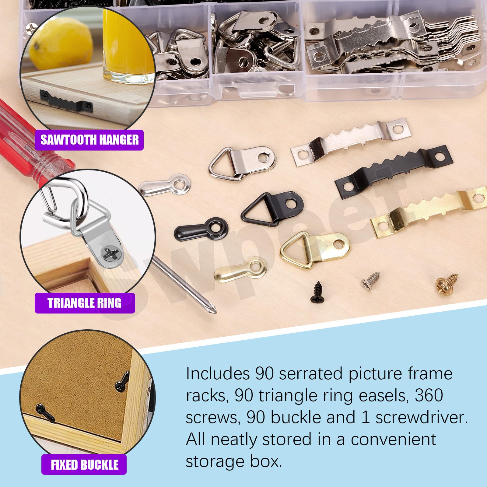 Swpeet 631Pcs Picture Hangers Kit - Image 4