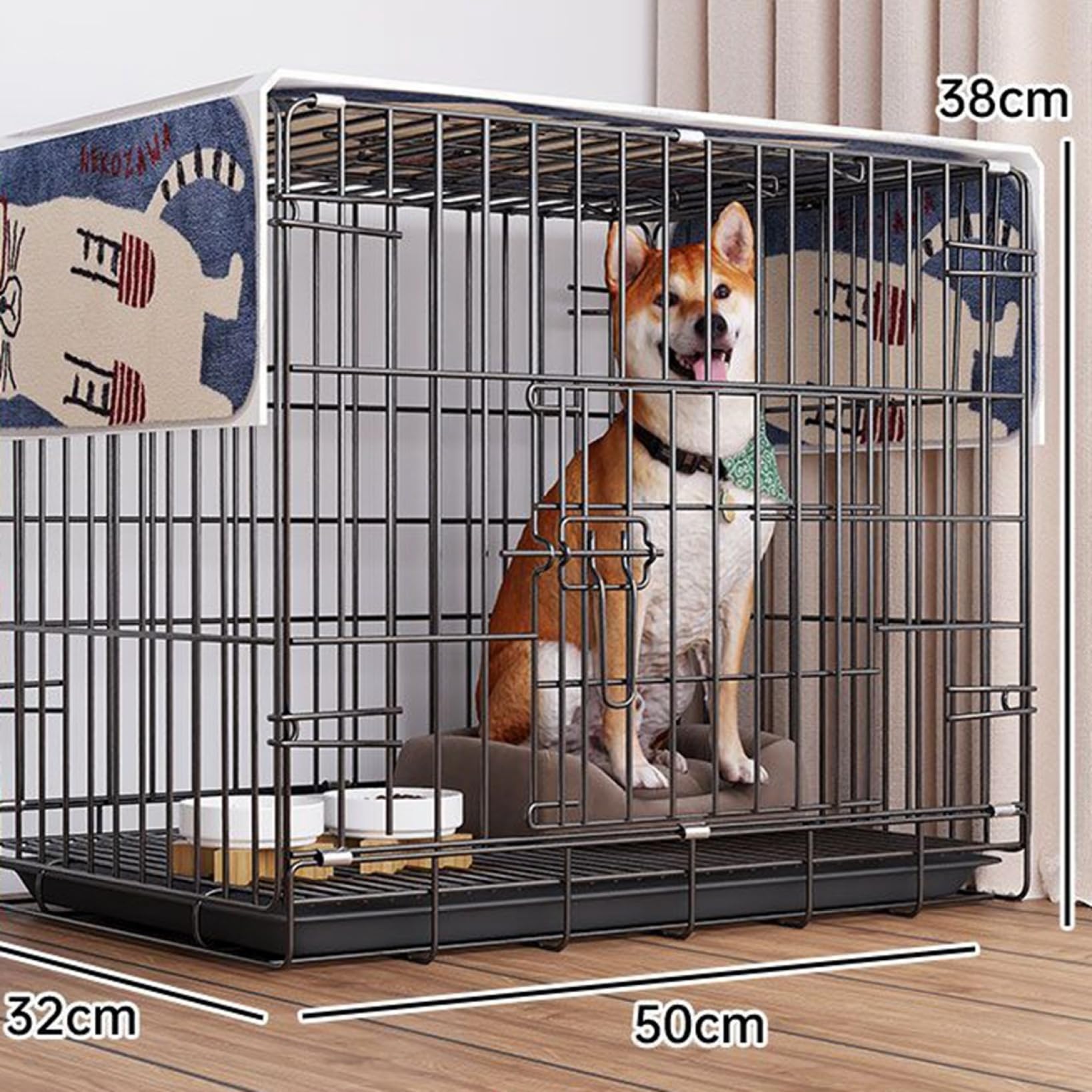 Amazon | ペットケージ 小型犬/中型犬/大型犬 70×50×60cm 鉄製 折畳み 